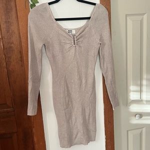 Coquette rib knit sweater dress